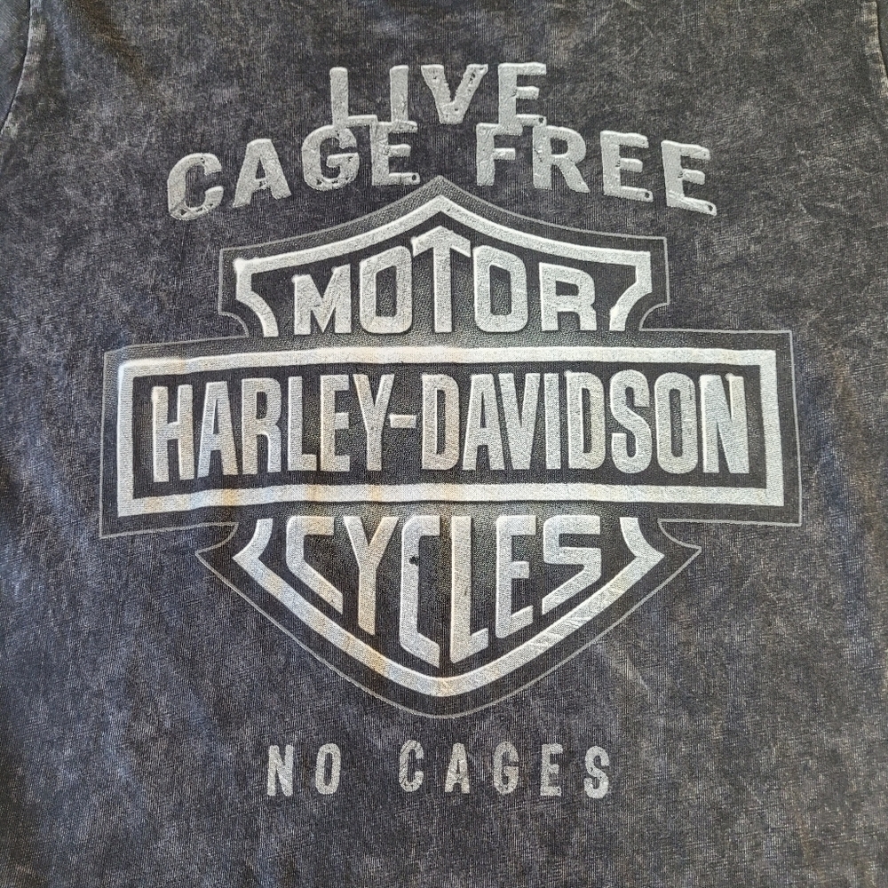Harley Davidson Womens SZ Medium T-Shirt Gray Black Short Sleeve Black Hills - Picture 7 of 8